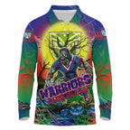 We Are Warriors Halloween Long Sleeve Polo Shirt Pumpkin Scary Spooky Season - Aussie Hoodie