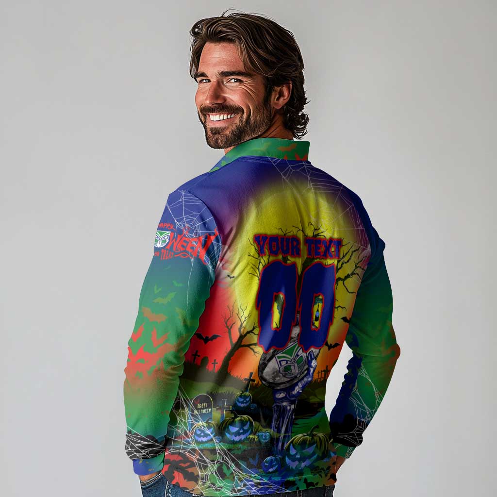We Are Warriors Halloween Long Sleeve Polo Shirt Pumpkin Scary Spooky Season - Aussie Hoodie