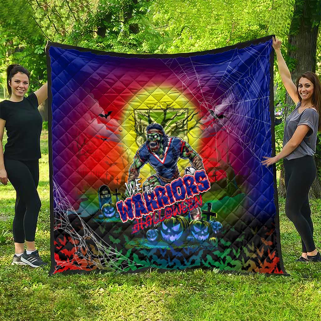 We Are Warriors Halloween Quilt Pumpkin Scary Spooky Season - Aussie Hoodie