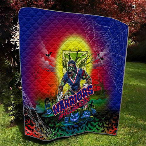 We Are Warriors Halloween Quilt Pumpkin Scary Spooky Season - Aussie Hoodie
