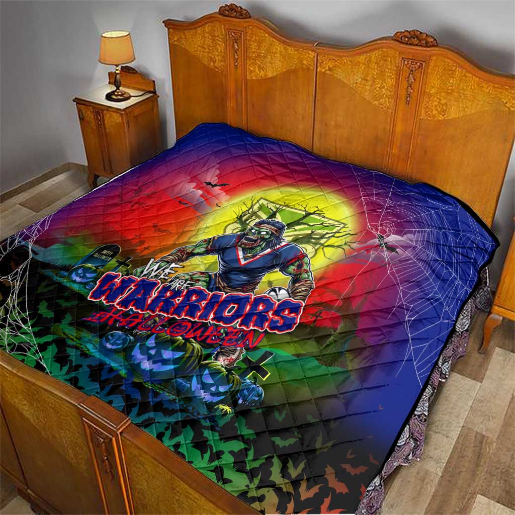 We Are Warriors Halloween Quilt Pumpkin Scary Spooky Season - Aussie Hoodie