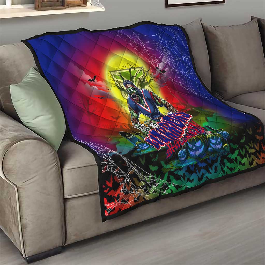 We Are Warriors Halloween Quilt Pumpkin Scary Spooky Season - Aussie Hoodie