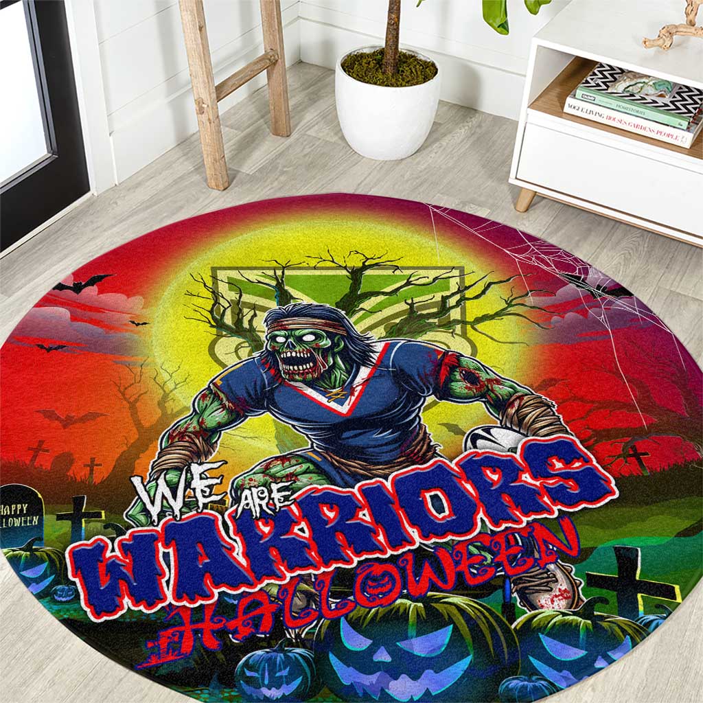 We Are Warriors Halloween Round Carpet Pumpkin Scary Spooky Season - Aussie Hoodie