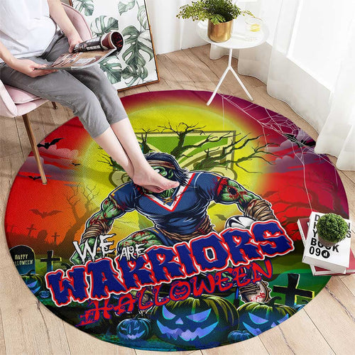 We Are Warriors Halloween Round Carpet Pumpkin Scary Spooky Season - Aussie Hoodie