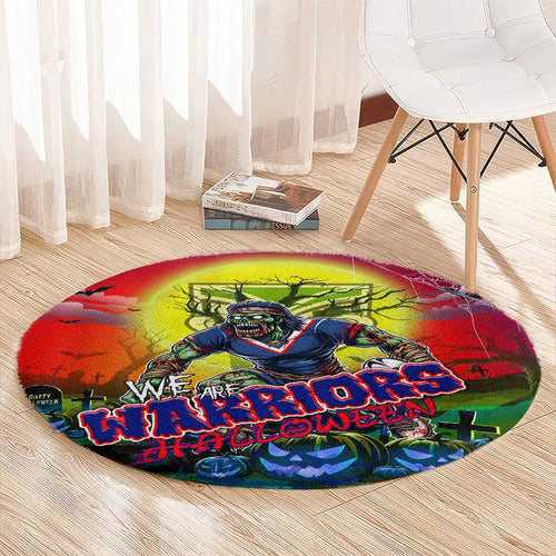 We Are Warriors Halloween Round Carpet Pumpkin Scary Spooky Season - Aussie Hoodie