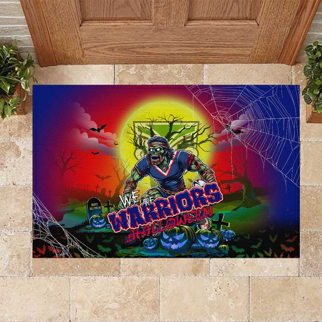 We Are Warriors Halloween Rubber Doormat Pumpkin Scary Spooky Season - Aussie Hoodie
