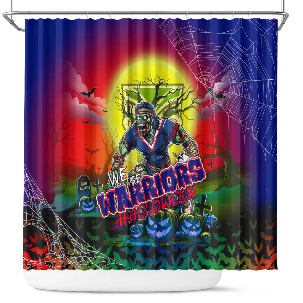 We Are Warriors Halloween Shower Curtain Pumpkin Scary Spooky Season - Aussie Hoodie