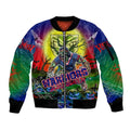 We Are Warriors Halloween Sleeve Zip Bomber Jacket Pumpkin Scary Spooky Season - Aussie Hoodie