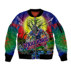 We Are Warriors Halloween Sleeve Zip Bomber Jacket Pumpkin Scary Spooky Season - Aussie Hoodie