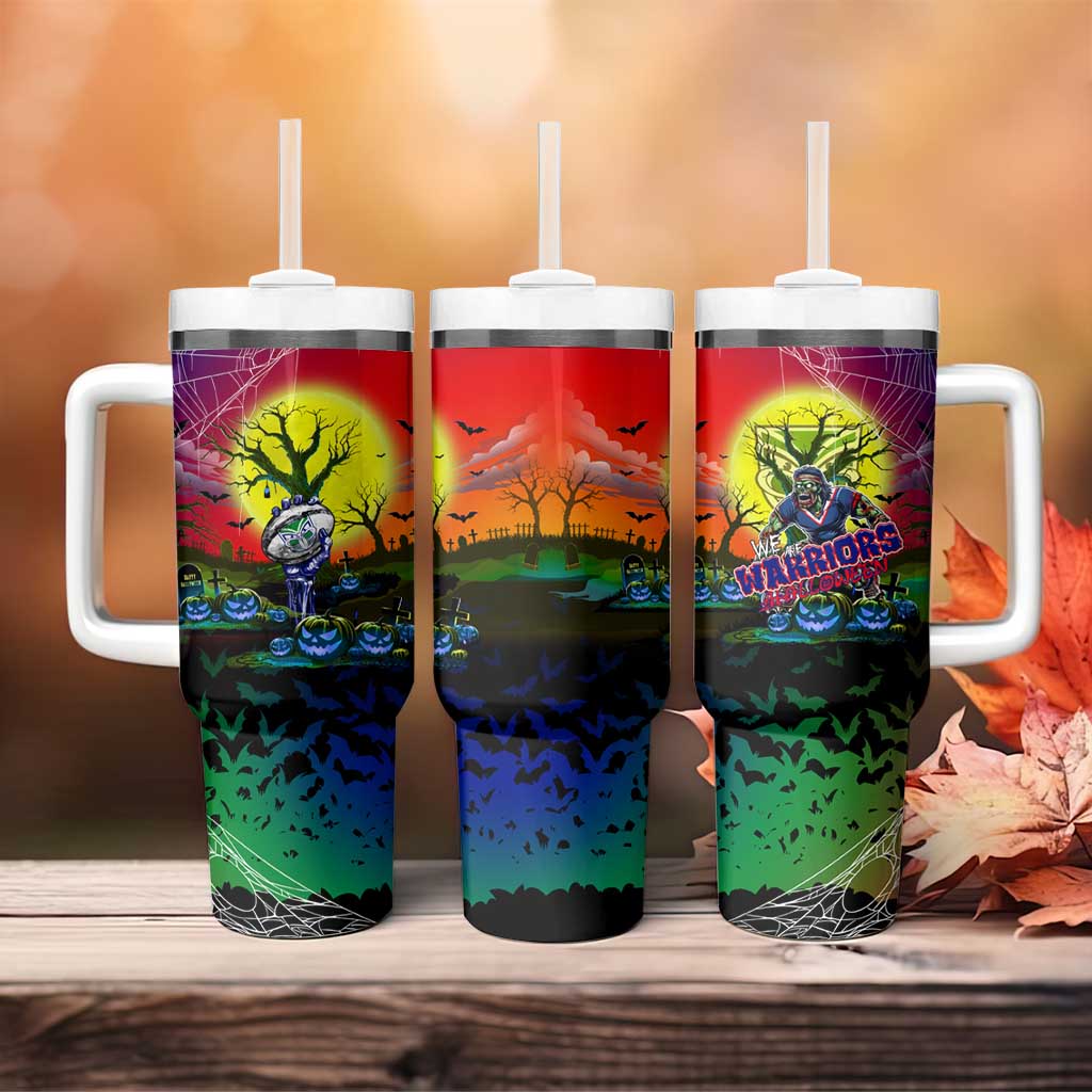 We Are Warriors Halloween Tumbler With Handle Pumpkin Scary Spooky Season - Aussie Hoodie