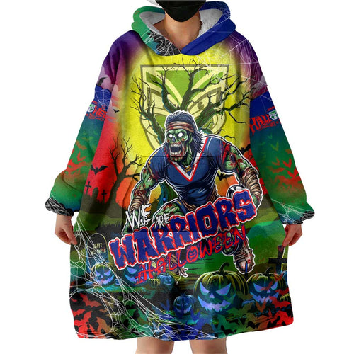 We Are Warriors Halloween Wearable Blanket Hoodie Pumpkin Scary Spooky Season - Aussie Hoodie