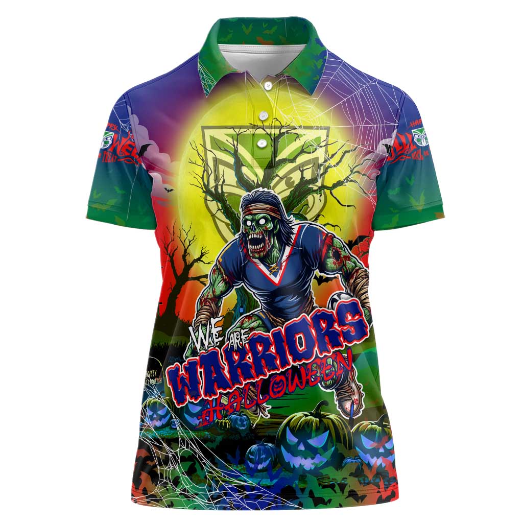 We Are Warriors Halloween Women Polo Shirt Pumpkin Scary Spooky Season - Aussie Hoodie