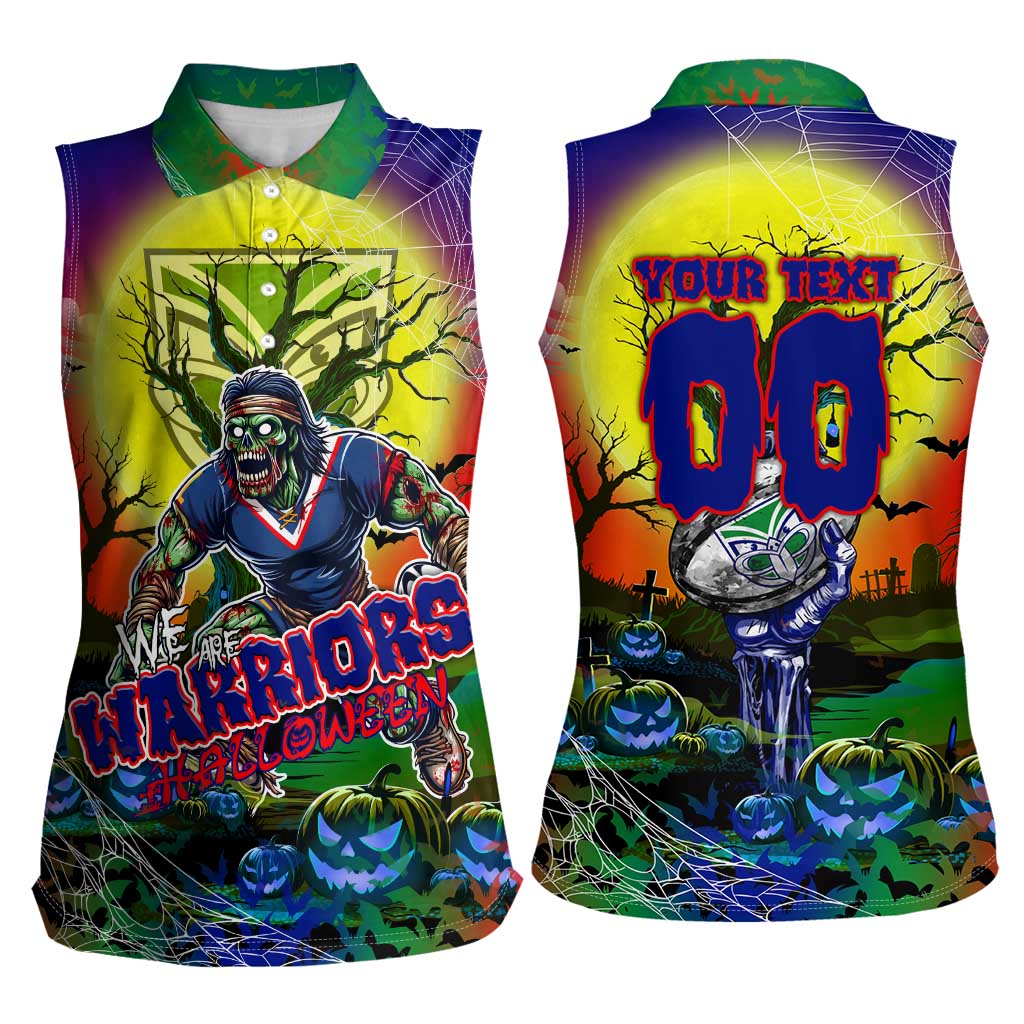 We Are Warriors Halloween Women Sleeveless Polo Shirt Pumpkin Scary Spooky Season - Aussie Hoodie