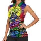 We Are Warriors Halloween Women Sleeveless Polo Shirt Pumpkin Scary Spooky Season - Aussie Hoodie