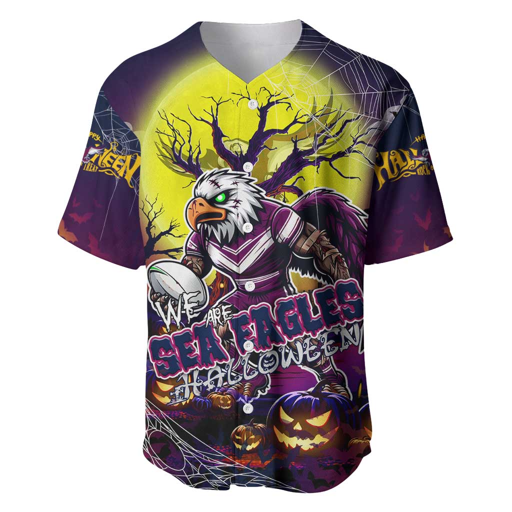 We Are Sea Eagles Halloween Baseball Jersey Pumpkin Scary Spooky Season - Aussie Hoodie