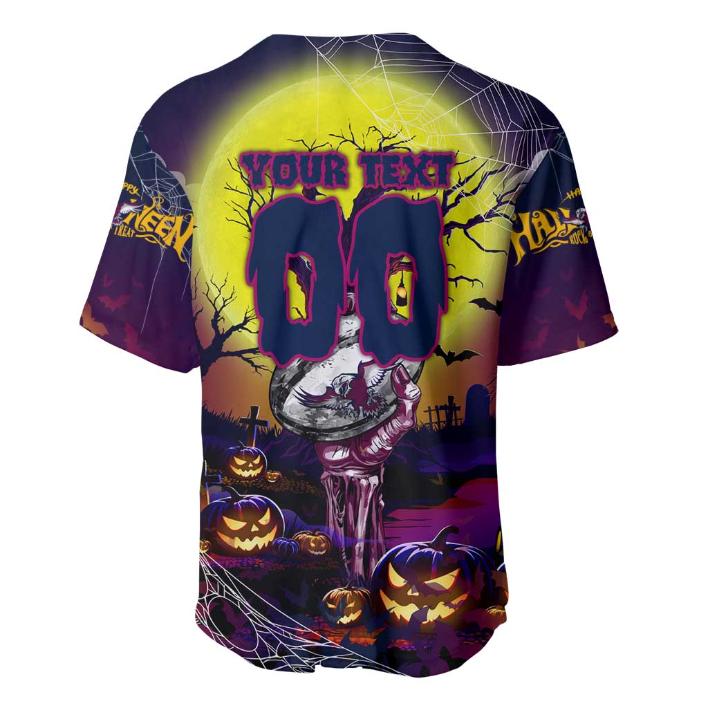 We Are Sea Eagles Halloween Baseball Jersey Pumpkin Scary Spooky Season - Aussie Hoodie