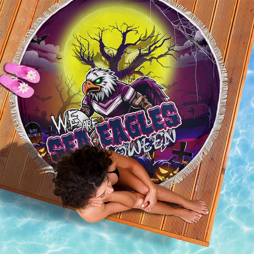 We Are Sea Eagles Halloween Beach Blanket Pumpkin Scary Spooky Season - Aussie Hoodie