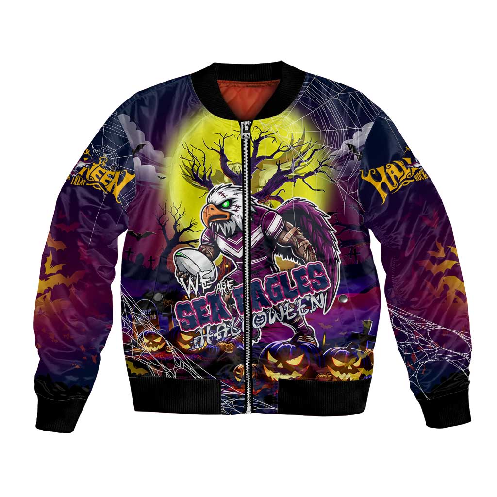 We Are Sea Eagles Halloween Bomber Jacket Pumpkin Scary Spooky Season - Aussie Hoodie