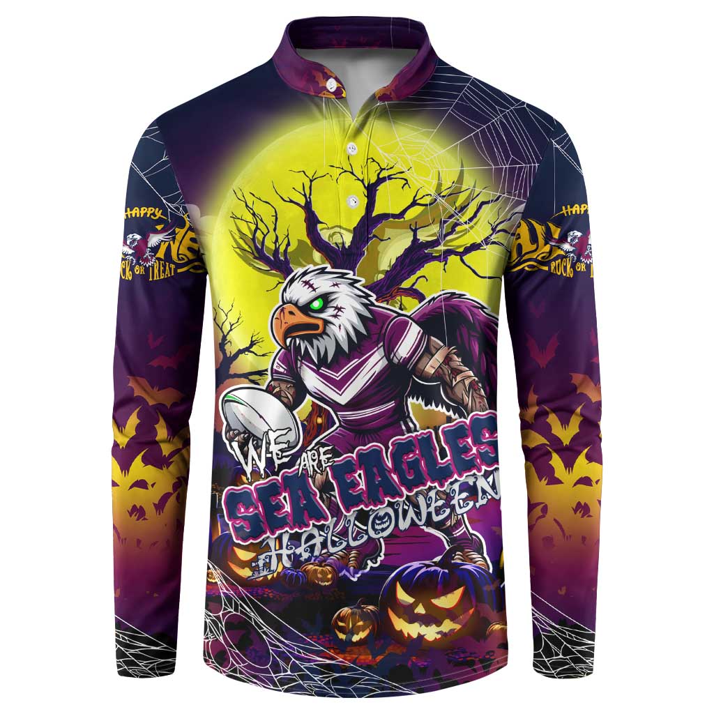 We Are Sea Eagles Halloween Button Sweatshirt Pumpkin Scary Spooky Season - Aussie Hoodie