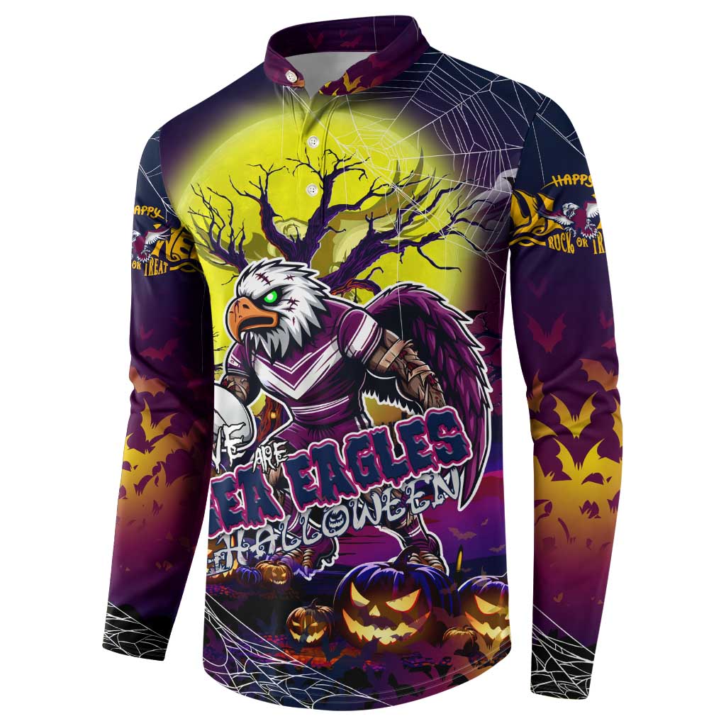 We Are Sea Eagles Halloween Button Sweatshirt Pumpkin Scary Spooky Season - Aussie Hoodie