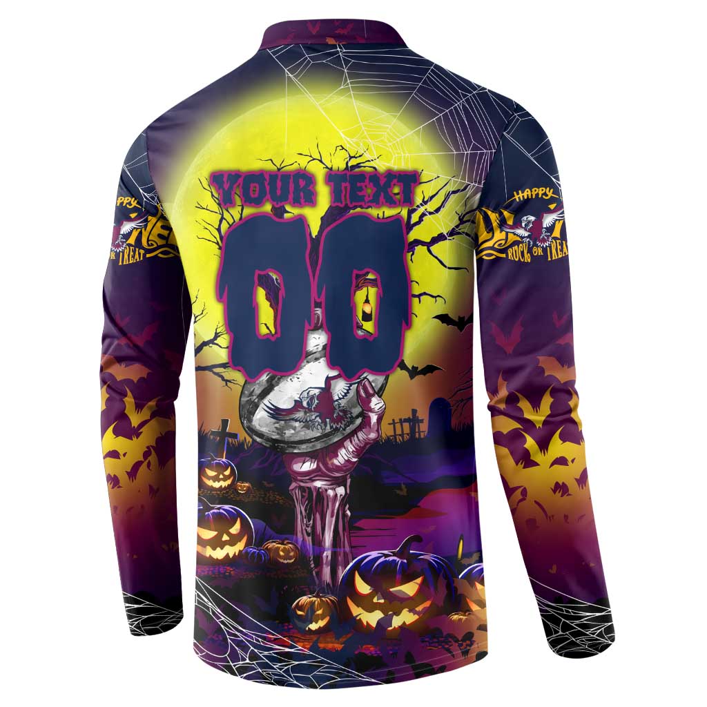 We Are Sea Eagles Halloween Button Sweatshirt Pumpkin Scary Spooky Season - Aussie Hoodie