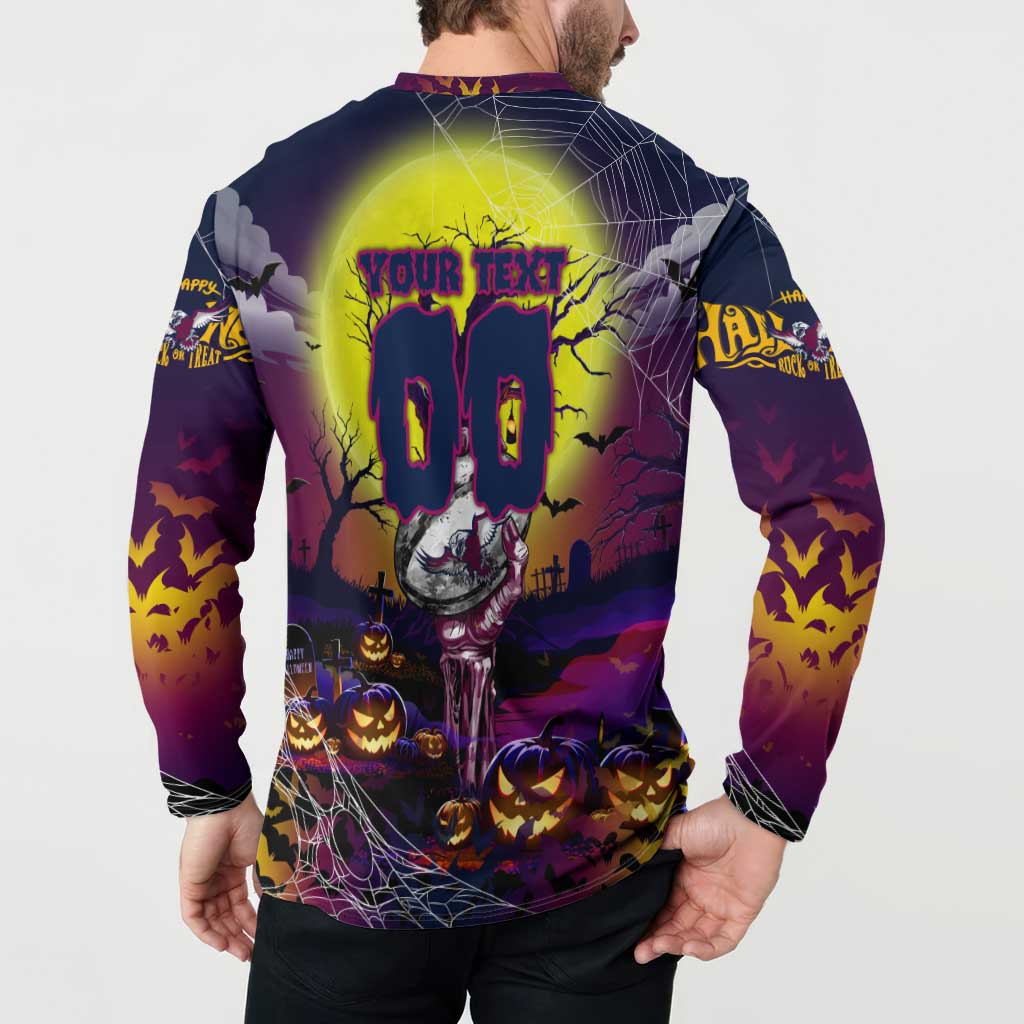 We Are Sea Eagles Halloween Button Sweatshirt Pumpkin Scary Spooky Season - Aussie Hoodie