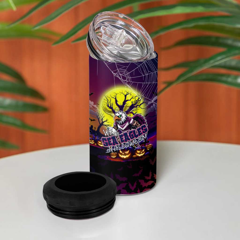We Are Sea Eagles Halloween 4 in 1 Can Cooler Tumbler Pumpkin Scary Spooky Season - Aussie Hoodie