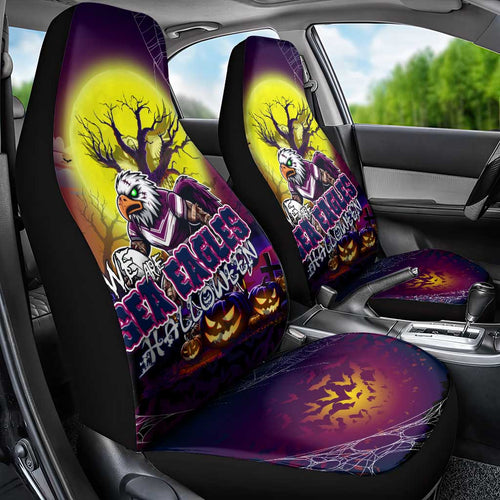 We Are Sea Eagles Halloween Car Seat Cover Pumpkin Scary Spooky Season - Aussie Hoodie