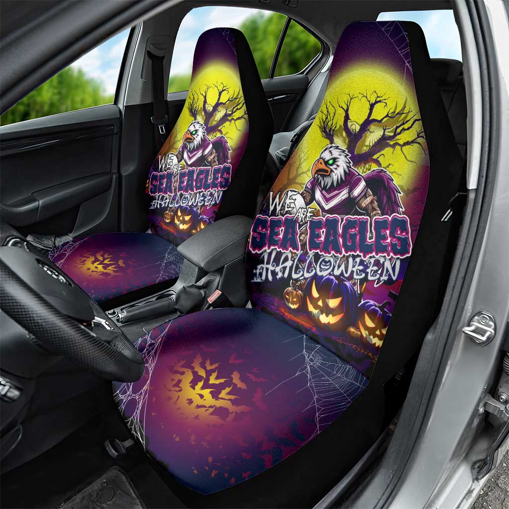 We Are Sea Eagles Halloween Car Seat Cover Pumpkin Scary Spooky Season - Aussie Hoodie