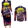 We Are Sea Eagles Halloween Couples Matching Long Sleeve Bodycon Dress and Long Sleeve Button Shirt Pumpkin Scary Spooky Season - Aussie Hoodie