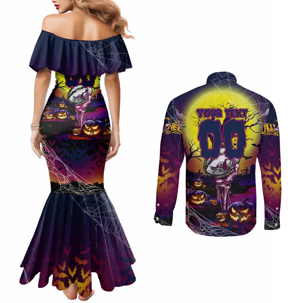 We Are Sea Eagles Halloween Couples Matching Mermaid Dress and Long Sleeve Button Shirt Pumpkin Scary Spooky Season - Aussie Hoodie
