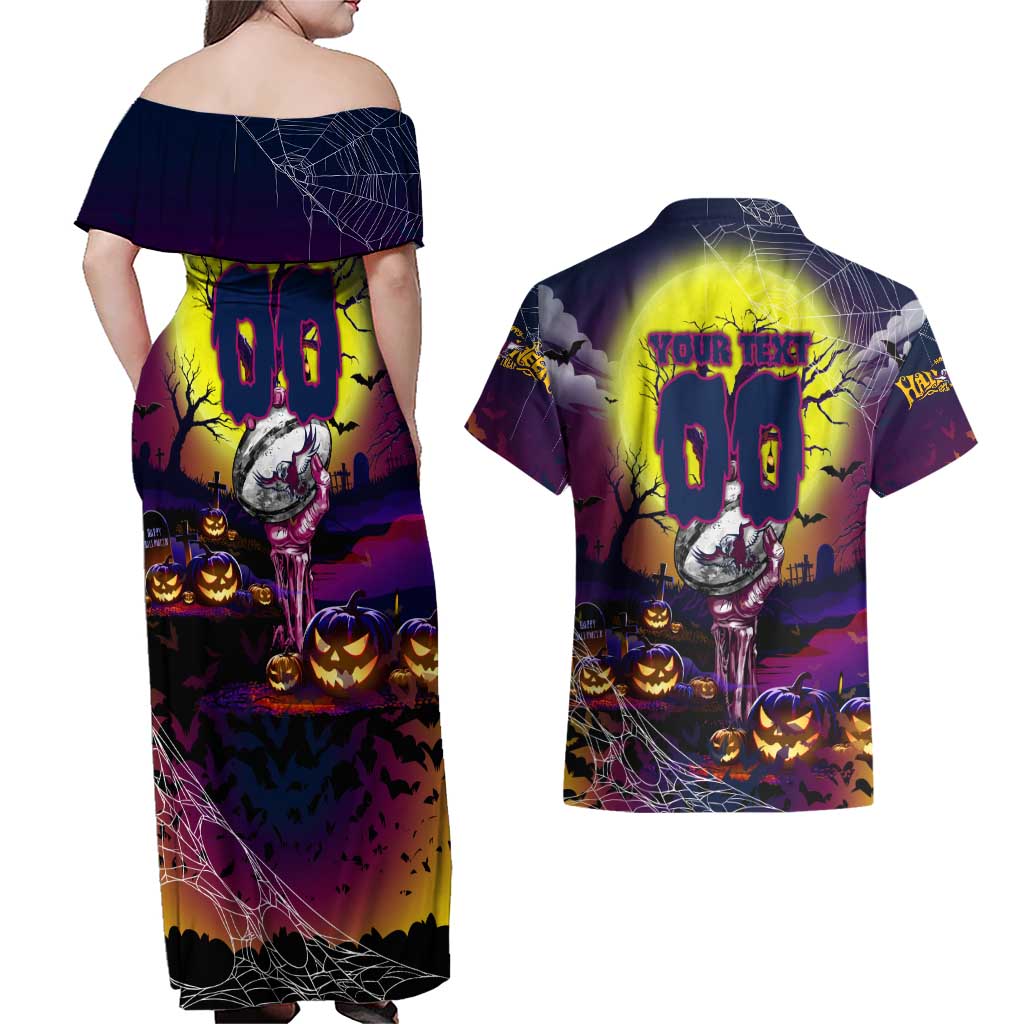 We Are Sea Eagles Halloween Couples Matching Off Shoulder Maxi Dress and Hawaiian Shirt Pumpkin Scary Spooky Season - Aussie Hoodie
