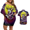 We Are Sea Eagles Halloween Couples Matching Off Shoulder Short Dress and Hawaiian Shirt Pumpkin Scary Spooky Season - Aussie Hoodie