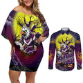 We Are Sea Eagles Halloween Couples Matching Off Shoulder Short Dress and Long Sleeve Button Shirt Pumpkin Scary Spooky Season - Aussie Hoodie