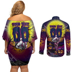 We Are Sea Eagles Halloween Couples Matching Off Shoulder Short Dress and Long Sleeve Button Shirt Pumpkin Scary Spooky Season - Aussie Hoodie