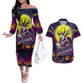 We Are Sea Eagles Halloween Couples Matching Off The Shoulder Long Sleeve Dress and Hawaiian Shirt Pumpkin Scary Spooky Season - Aussie Hoodie