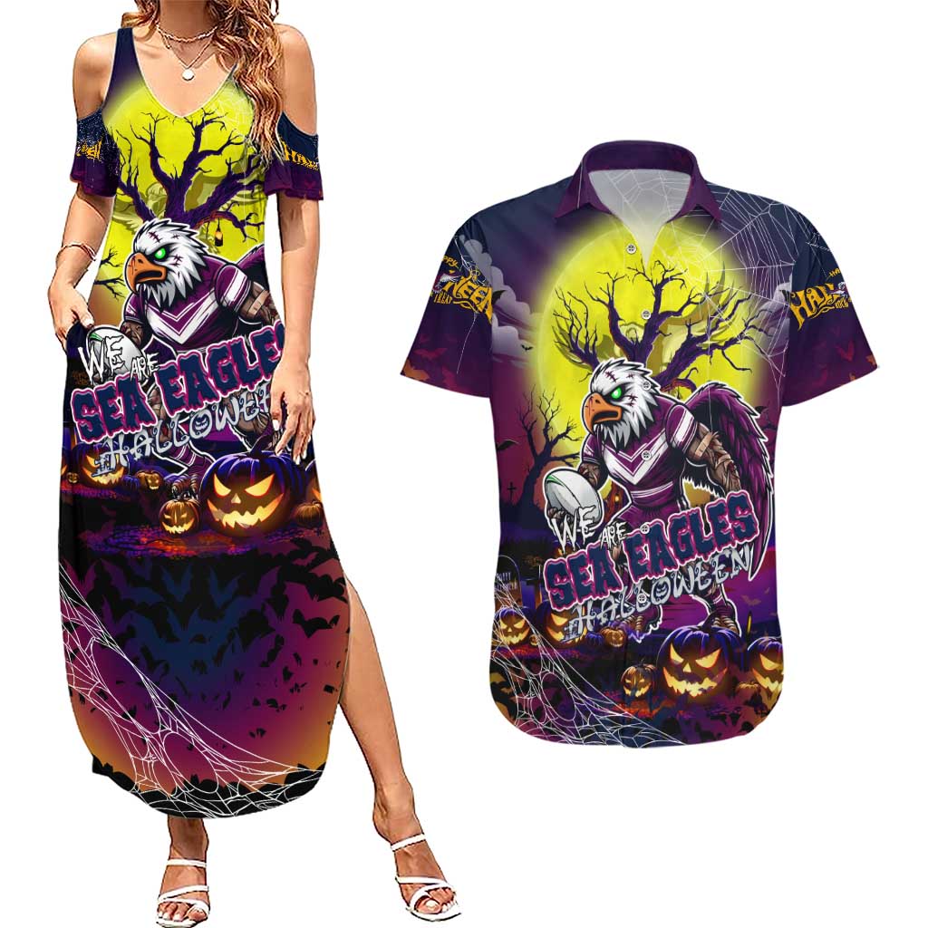 We Are Sea Eagles Halloween Couples Matching Summer Maxi Dress and Hawaiian Shirt Pumpkin Scary Spooky Season - Aussie Hoodie