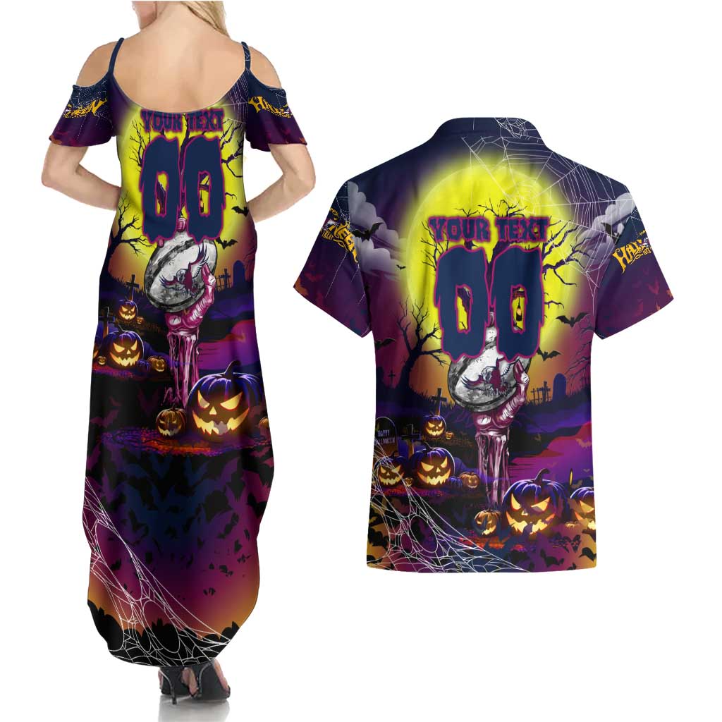 We Are Sea Eagles Halloween Couples Matching Summer Maxi Dress and Hawaiian Shirt Pumpkin Scary Spooky Season - Aussie Hoodie