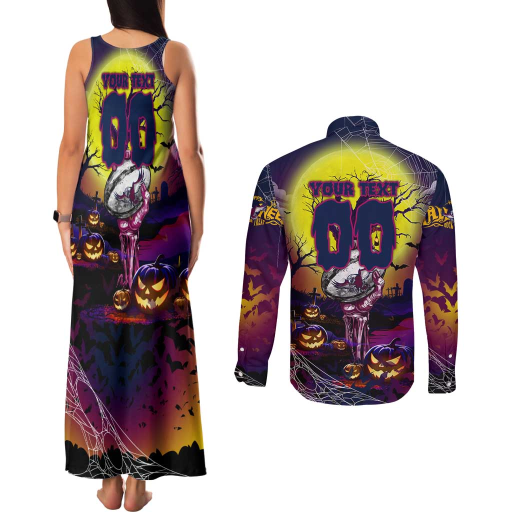 We Are Sea Eagles Halloween Couples Matching Tank Maxi Dress and Long Sleeve Button Shirt Pumpkin Scary Spooky Season - Aussie Hoodie