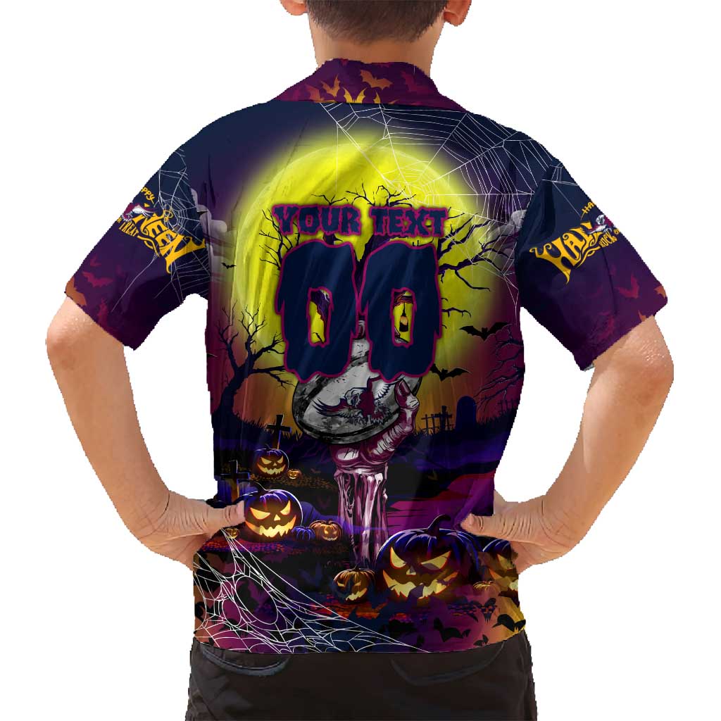 We Are Sea Eagles Halloween Family Matching Long Sleeve Bodycon Dress and Hawaiian Shirt Pumpkin Scary Spooky Season - Aussie Hoodie