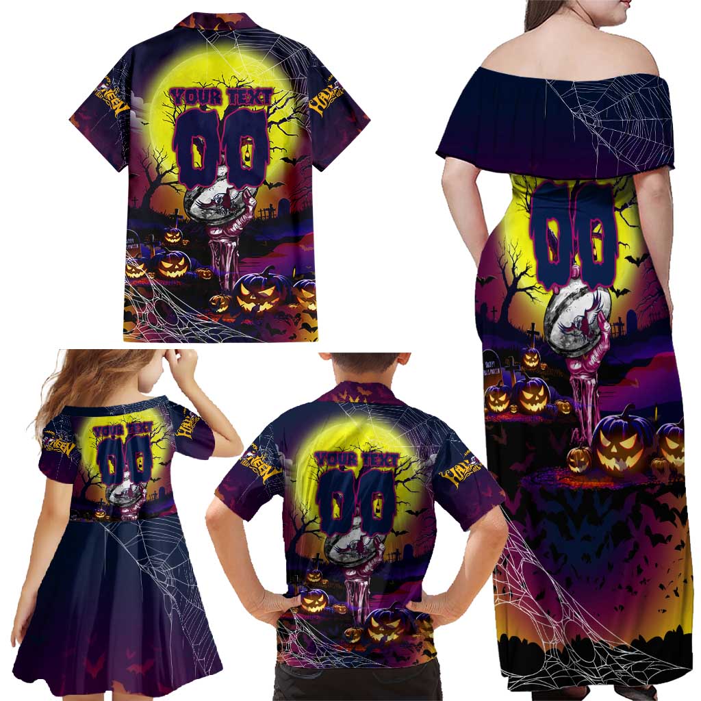 We Are Sea Eagles Halloween Family Matching Off Shoulder Maxi Dress and Hawaiian Shirt Pumpkin Scary Spooky Season - Aussie Hoodie