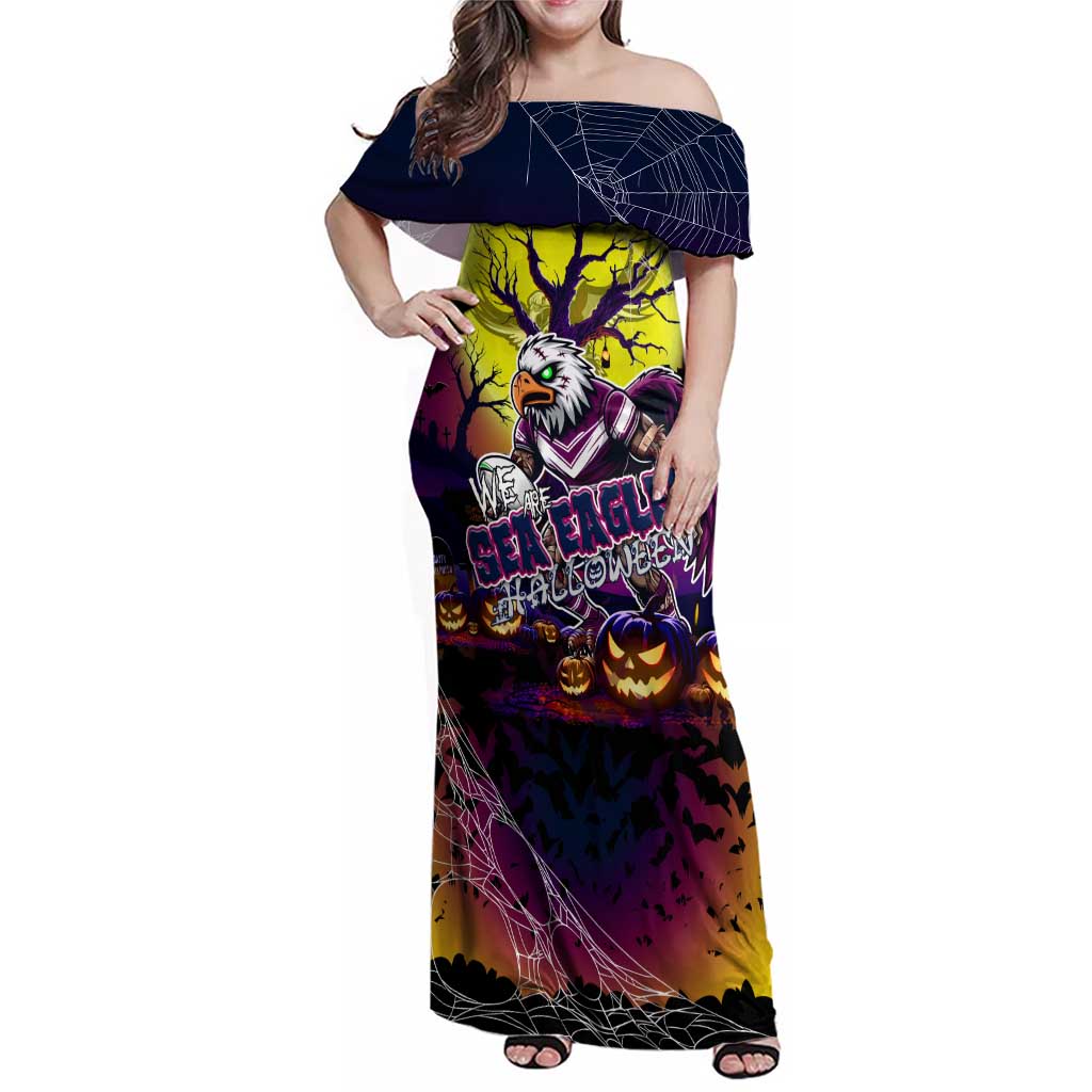 We Are Sea Eagles Halloween Family Matching Off Shoulder Maxi Dress and Hawaiian Shirt Pumpkin Scary Spooky Season - Aussie Hoodie