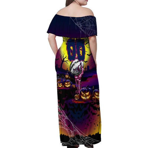 We Are Sea Eagles Halloween Family Matching Off Shoulder Maxi Dress and Hawaiian Shirt Pumpkin Scary Spooky Season - Aussie Hoodie