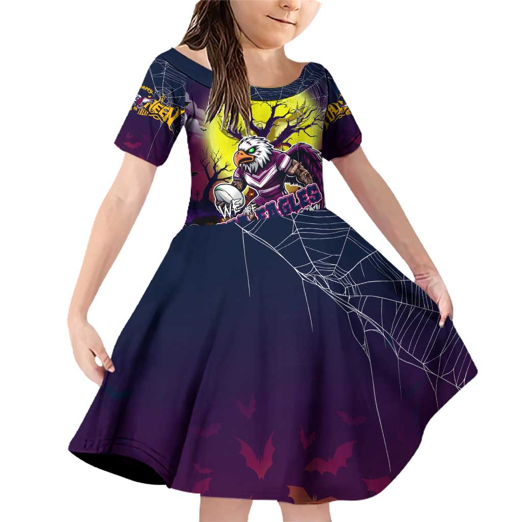 We Are Sea Eagles Halloween Family Matching Off Shoulder Short Dress and Hawaiian Shirt Pumpkin Scary Spooky Season - Aussie Hoodie