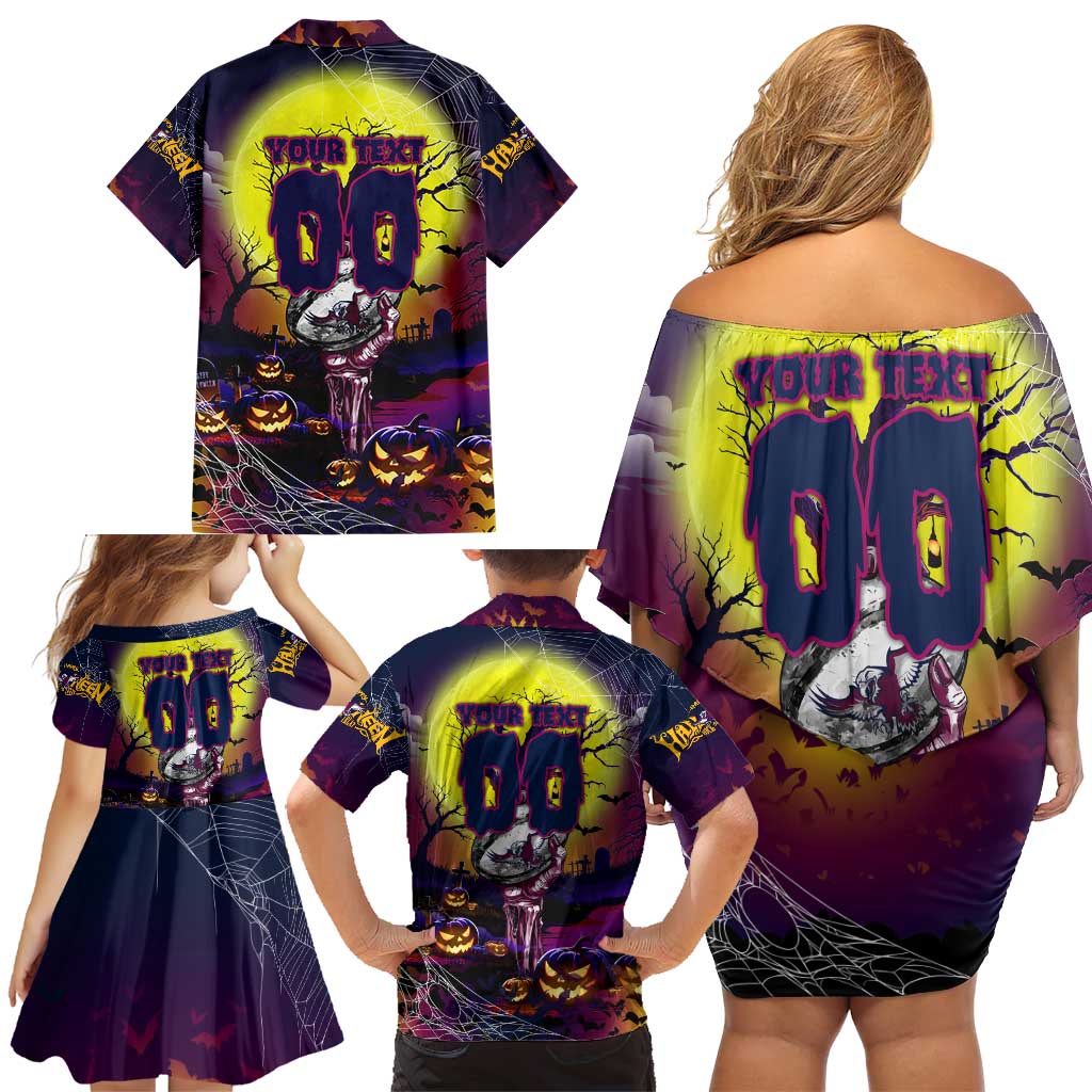 We Are Sea Eagles Halloween Family Matching Off Shoulder Short Dress and Hawaiian Shirt Pumpkin Scary Spooky Season - Aussie Hoodie