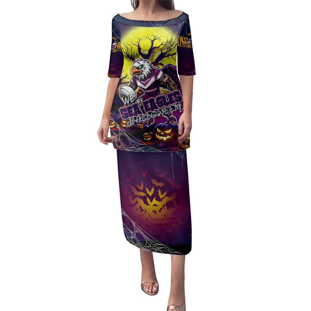 We Are Sea Eagles Halloween Family Matching Puletasi and Hawaiian Shirt Pumpkin Scary Spooky Season - Aussie Hoodie