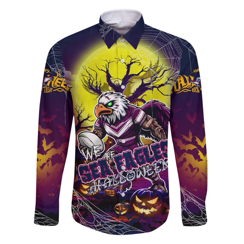 We Are Sea Eagles Halloween Family Matching Short Sleeve Bodycon Dress and Hawaiian Shirt Pumpkin Scary Spooky Season - Aussie Hoodie