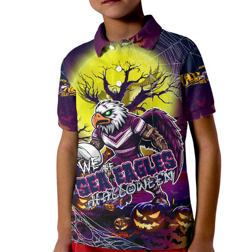We Are Sea Eagles Halloween Kid Polo Shirt Pumpkin Scary Spooky Season - Aussie Hoodie