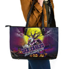 We Are Sea Eagles Halloween Leather Tote Bag Pumpkin Scary Spooky Season - Aussie Hoodie