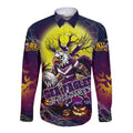 We Are Sea Eagles Halloween Long Sleeve Button Shirt Pumpkin Scary Spooky Season - Aussie Hoodie